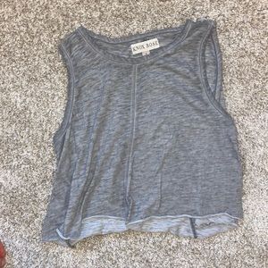 Grey cut off cropped tank